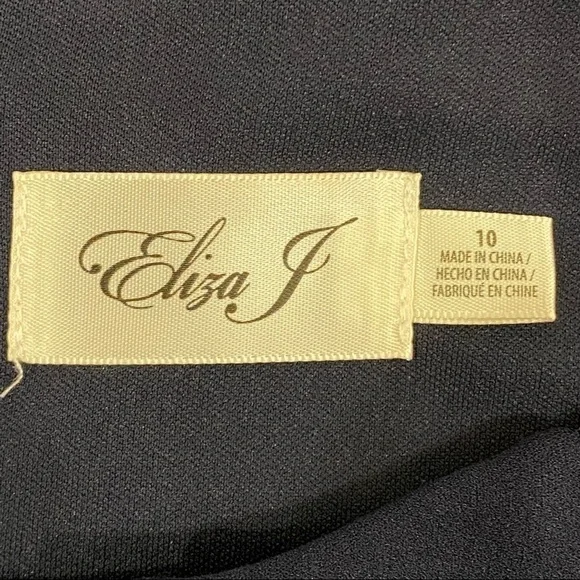 Eliza J Ruffle Shoulder Cocktail Dress Navy Scuba Crepe Wedding Evening Party - Picture 12 of 14